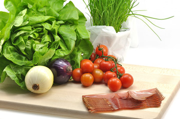 szynka prosciutto z warzywami