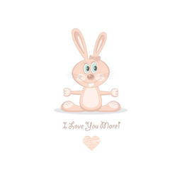 Pink love rabbit, vector illustration