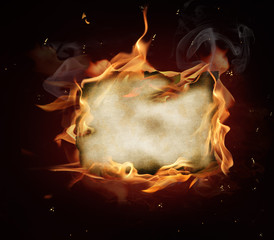 Old burning paper