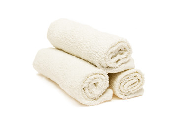 three white towels