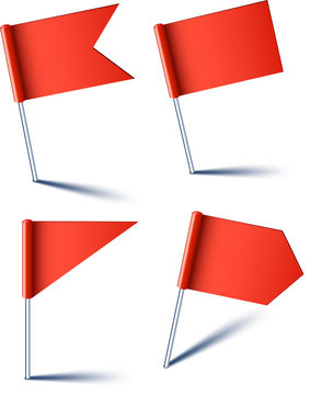 Red pin flags.