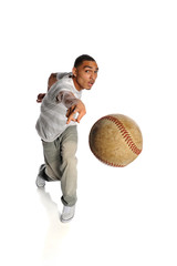 Young Man Throwing Baseball