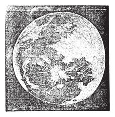 Naklejka premium Full Moon Photograph taken by Prof. H. Draper New York vintage e