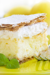 vanilla and custard cream cake dessert