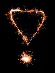 Exclamation mark .Real sparkler alphabet