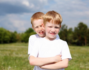 two brothers outdoors