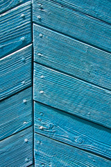 Obraz premium blue wall of an old house