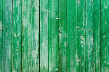 green wall of an old house