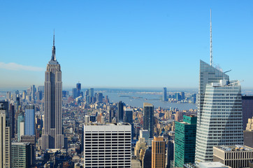 Fototapeta na wymiar Widok z lotu ptaka na Manhattanie