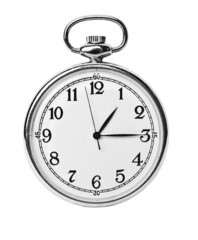 Antique pocket watch isolated on white