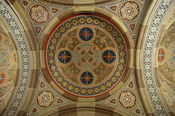 Fototapeta na wymiar Traditional decoration on church ceiling