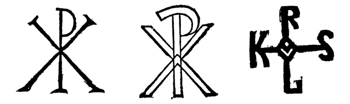 Monogram of Christ, by century and Monogram of charlemagne, vint