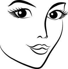 Beautiful fashion woman's face. Vector