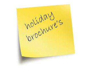 Yellow Post It Note With The Text Holiday Brochure's