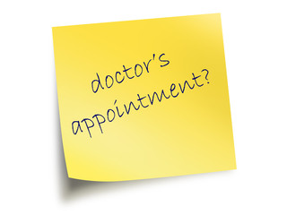 Yellow Post It Note With The Text Doctors Appointment