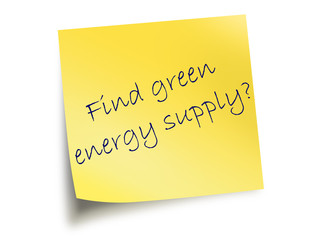 Yellow Post It Note With The Text Green Energy