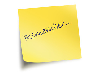 Yellow Post It Note With The Text Remember