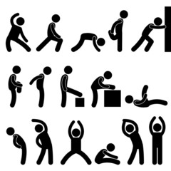 Man People Athletic Exercise Stretching Symbol Pictogram Icon