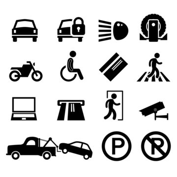 Car Park Parking Area Sign Symbol Pictogram Icon Reminder