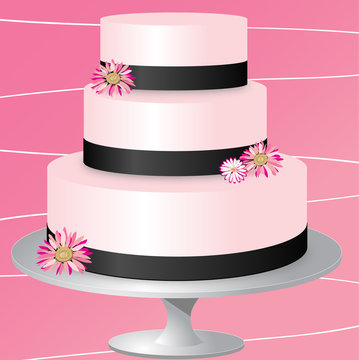 Pink Wedding Cake