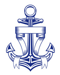 Anchor with ribbons