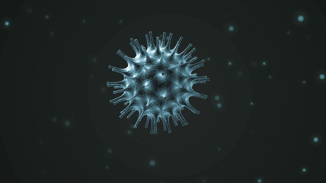 CG animation of a virus close-up