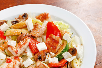 salad with meat