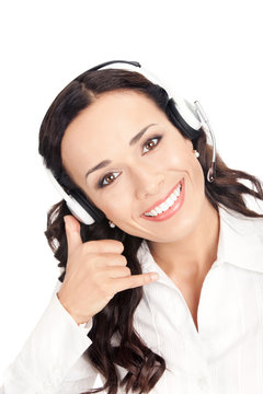 Support phone operator with call me gesture