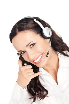 Support phone operator with call me gesture