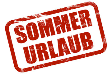 Grunge Stempel rot SOMMERURLAUB