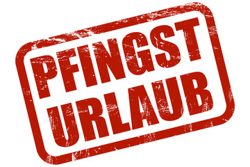 Grunge Stempel rot PFINGST URLAUB