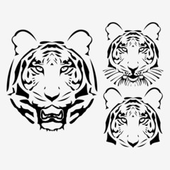 the vector abstract tiger head set