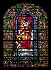 Church stained glass window of Saint Elizabeth