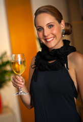attractive woman with wine