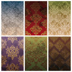 set of seamless vintage background
