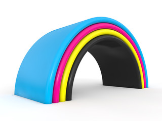 CMYK concept 3d render illustration