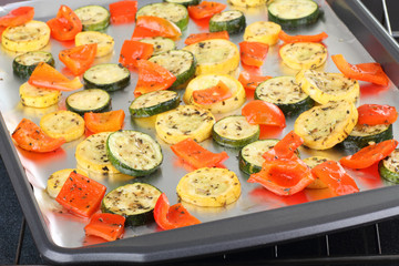 Baked Squash and Peppers