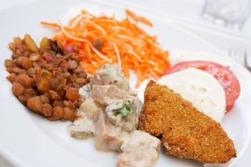 Assiette végétarienne, pané de soja