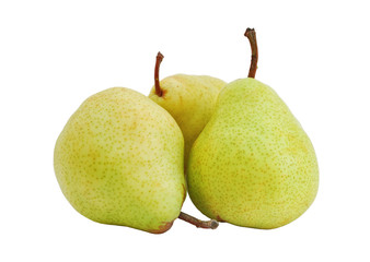 Three pears isolated on white background