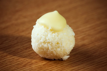 Coconut ball with white chocolate