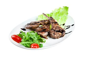 roast veal on the white