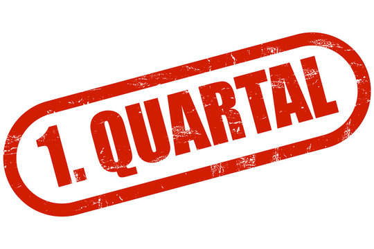 Grunge Stempel rot 1. QUARTAL