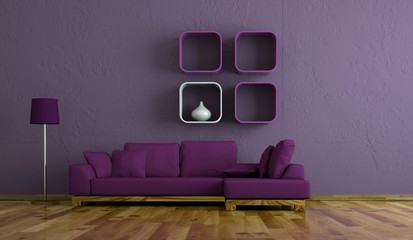 Wohndesign - Sofa lila