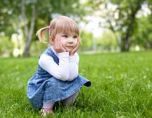Portrait of a little girl outdoors