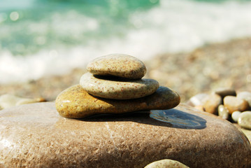 Sea stones on the beach