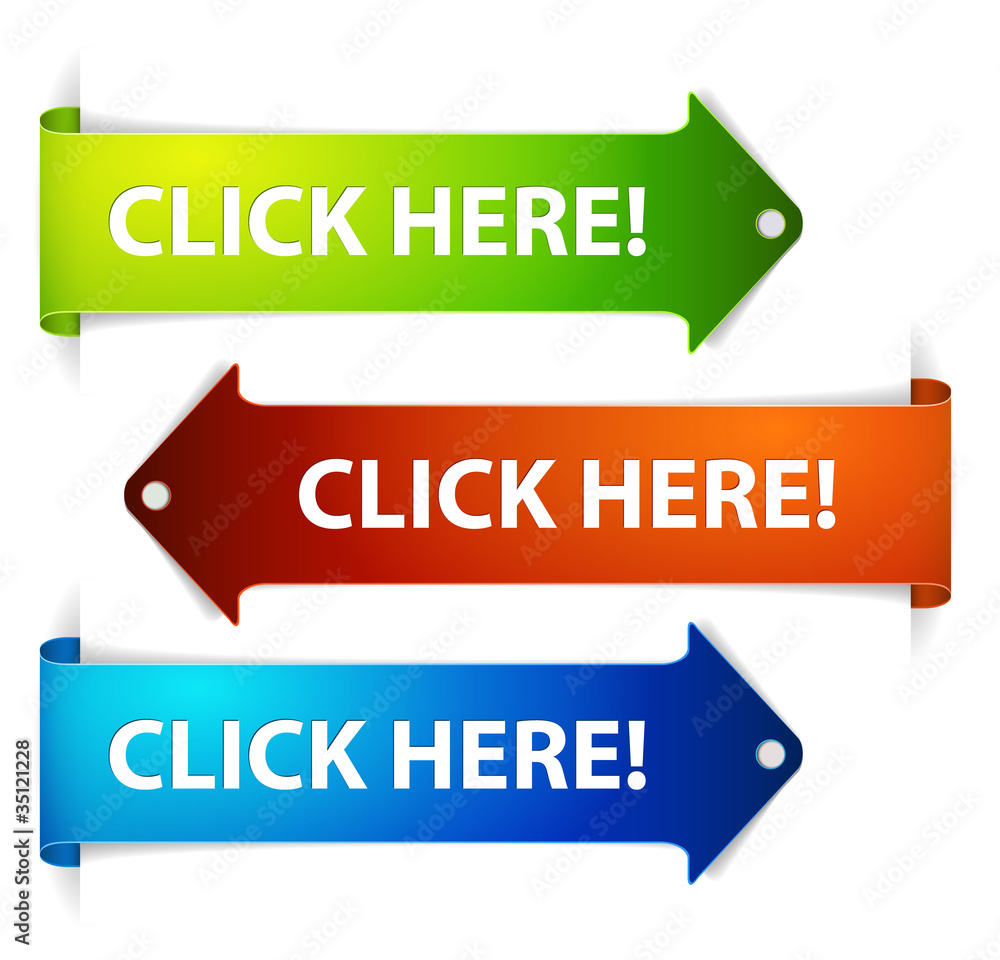 Poster set of vector long horizontal colorful arrows - click here!