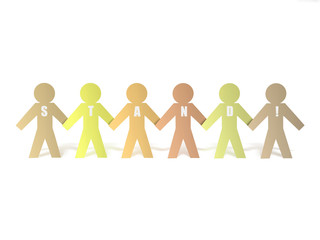 Paper Chain Figures Linked Providing A Barrier With The Word Sta