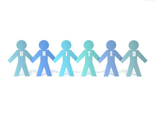 Paper Chain Figures Linked Providing A Barrier With The Word Uni