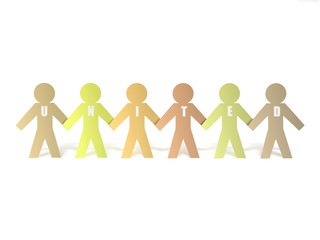 Paper Chain Figures Linked Providing A Barrier With The Word Uni