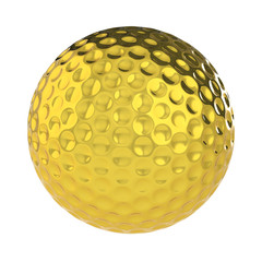 A Golden Golf Ball. Isolated